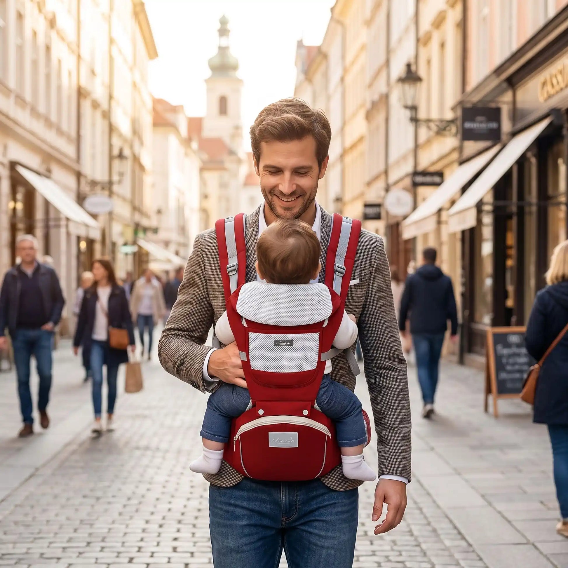 Porte bébé ergonomique rouge